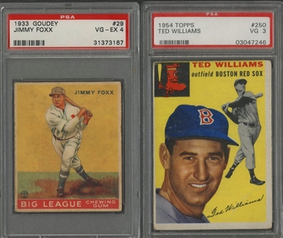 1933-1955 Topps and Goudey Hall of Famers PSA-Graded Trio (3 Different)